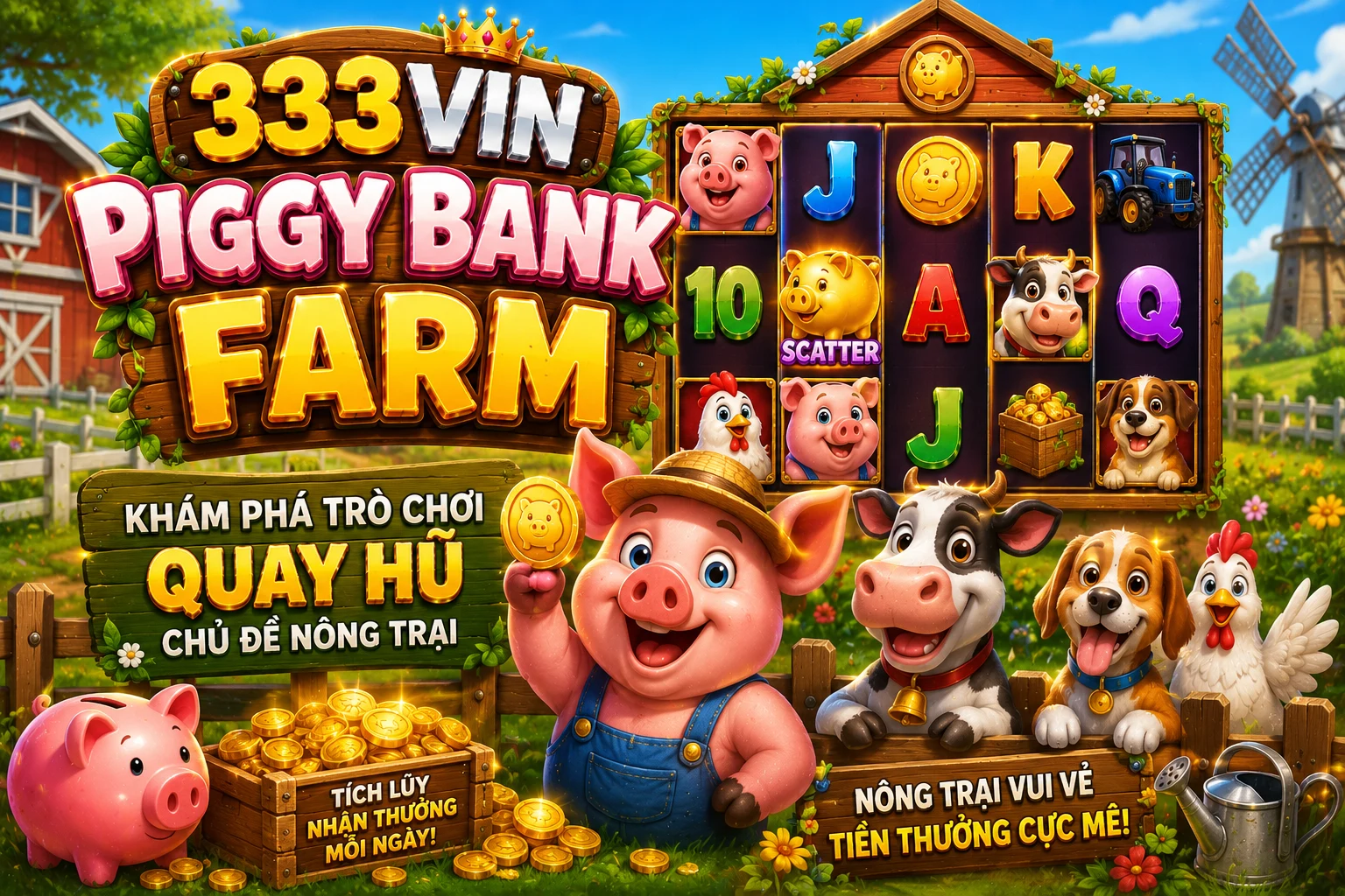 333VIN Piggy Bank Farm – Khám Phá Trò Chơi Quay Hũ Chủ Đề Nông Trại