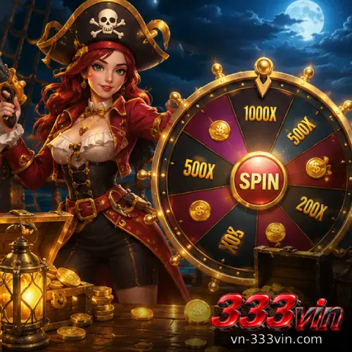 Nhân vật nữ cùng vòng quay jackpot đại diện cho thế giới game 333VIN