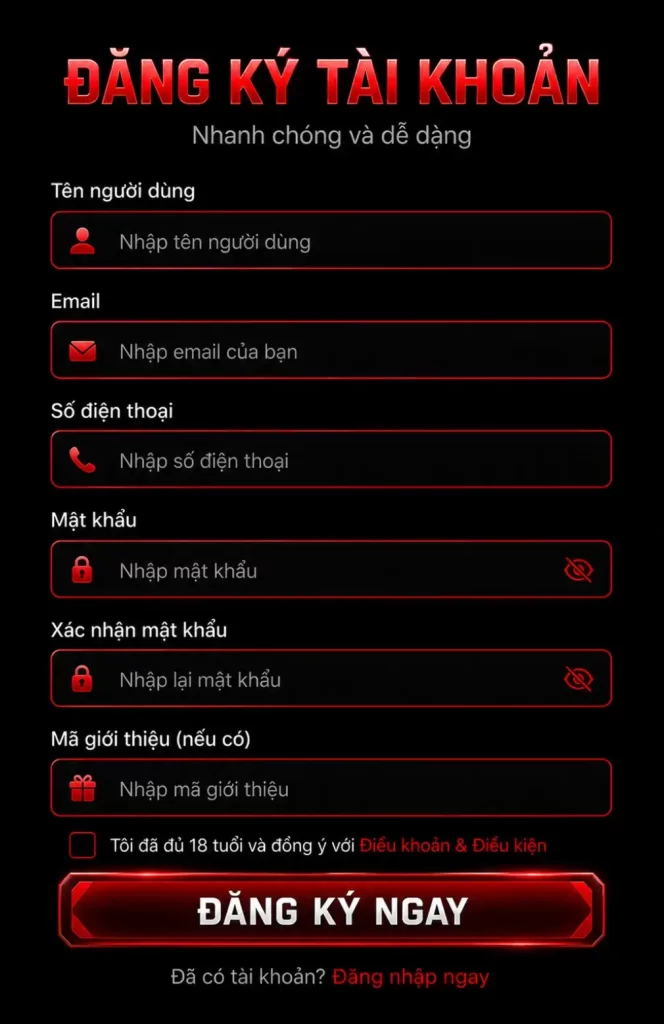 Biểu mẫu đăng ký tài khoản 333VIN